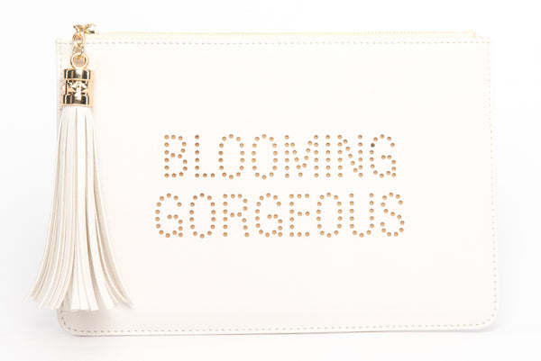 The perfect "Blooming Gorgeous" clutch, pouch, pencil case with personality to keep your belongings. Dress up or down. Great for parties or gifts