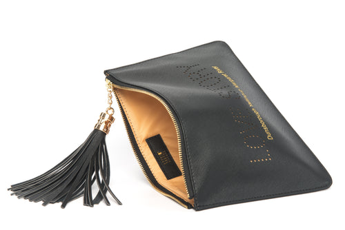Love Australia? Gorgeous women's "Love Story" black clutch, pouch to complete your look. Clutches with messages, evening & day styles, perfect gifts.