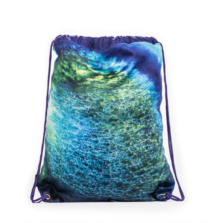 Purple Rainbow Owl Drawstring Library Swim Bags (Water Resistant)